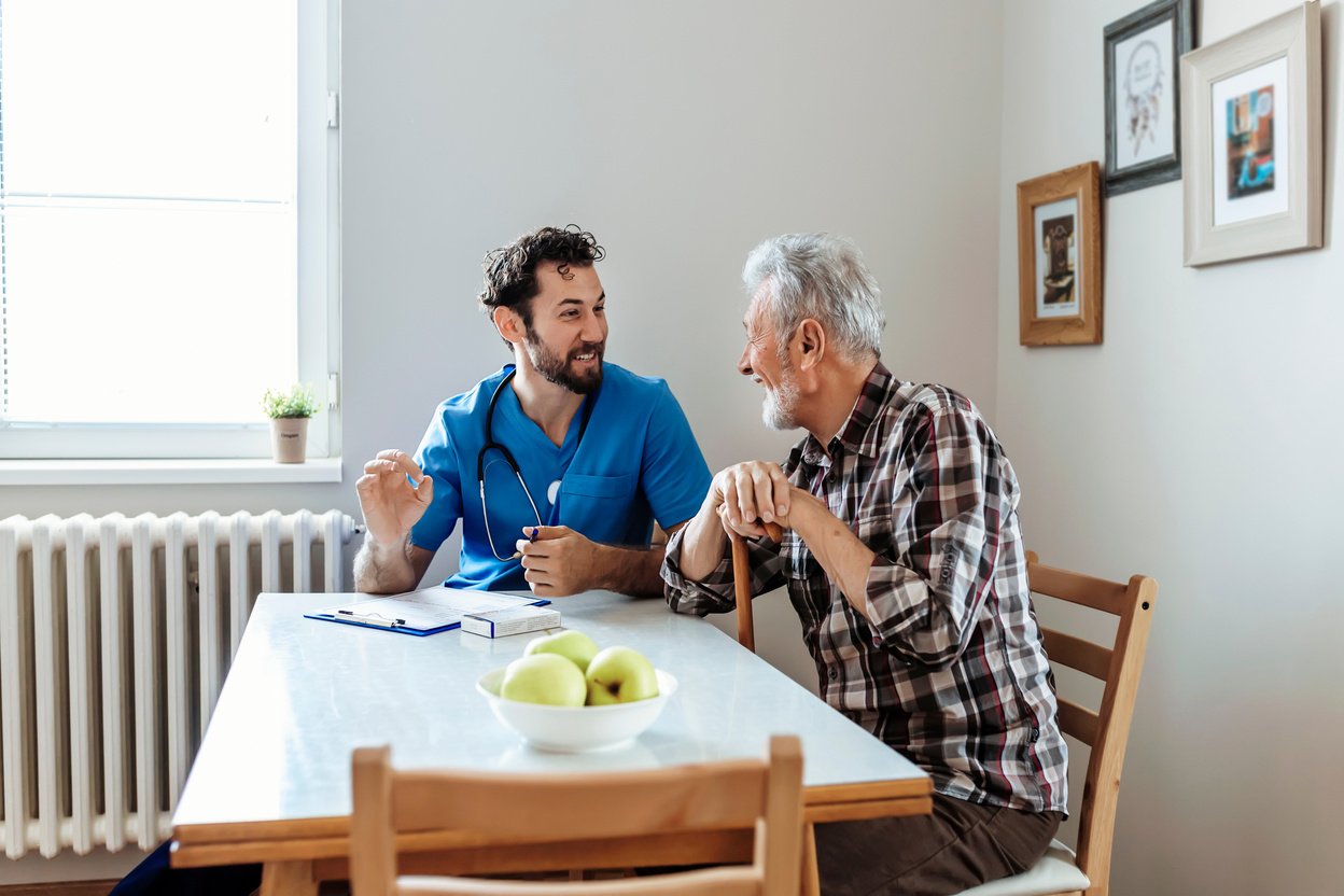 Elder Man Consult Family Male Doctor